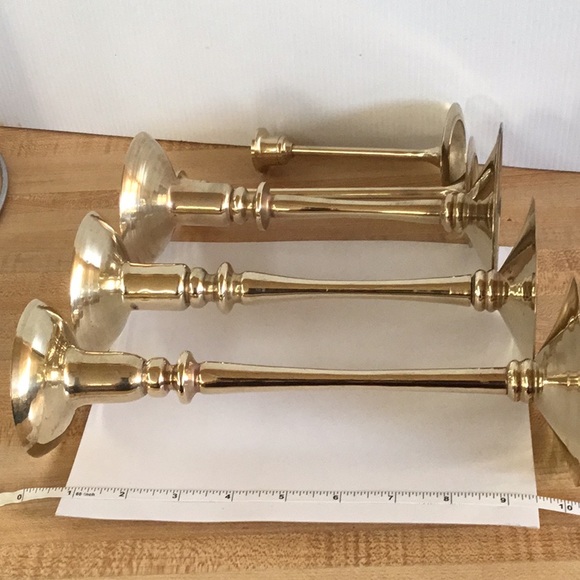 5 Brass candleholders - Picture 10 of 13